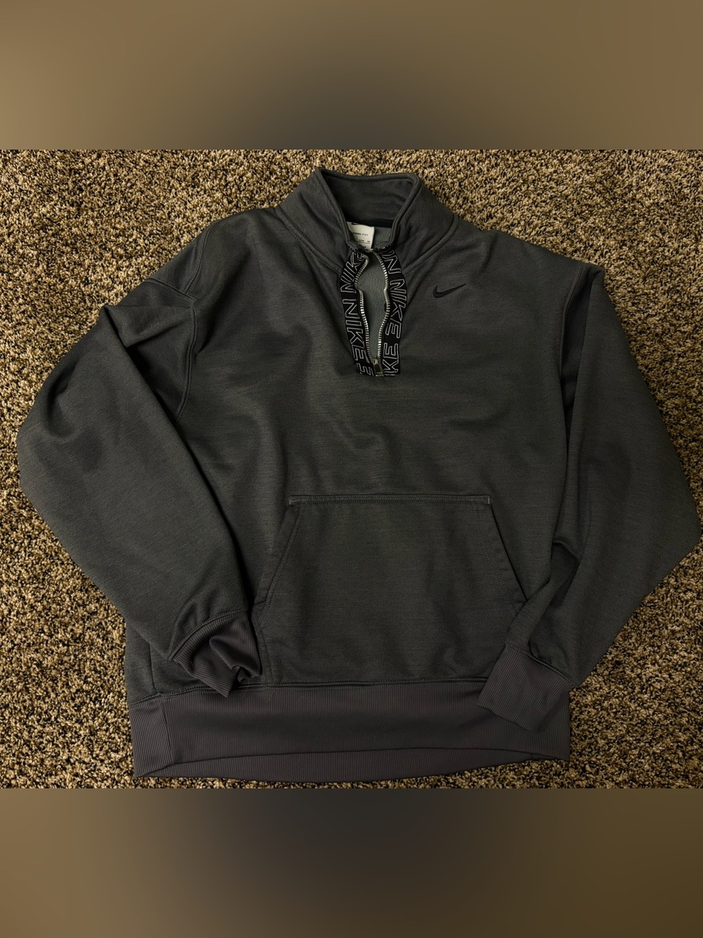 Nike Black Zip-Up Pullover with Branded Trim